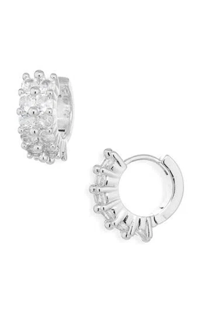 Nordstrom Rack Double Row Huggie Hoop Earrings In Metallic