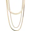 Nordstrom Rack Draped Snake Chain Layered Necklace In Gold