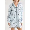 Nordstrom Rack Dreamy Tree Print Flannel Long Sleeve Nightgown In Blue