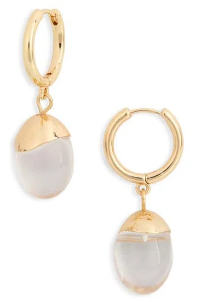 Nordstrom Rack Drop Charm Hoop Earrings In Gold