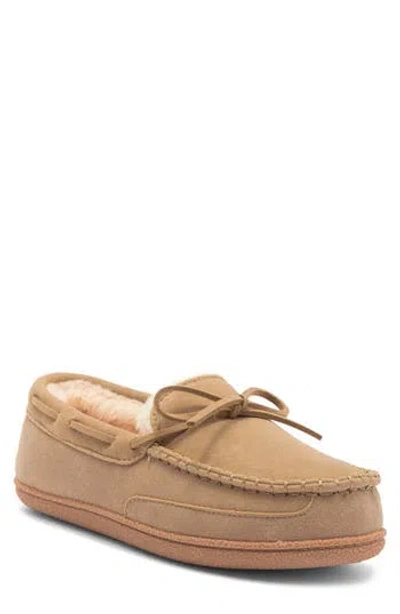 Nordstrom Rack Dutton Faux Shearling Indoor/outdoor Slipper (men) In Tan Taupe