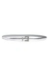 Nordstrom Rack Embellished Buckle Metallic Belt In Silver