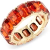Nordstrom Rack Emerald Cut Crystal Eternity Band Ring In Copper- Gold