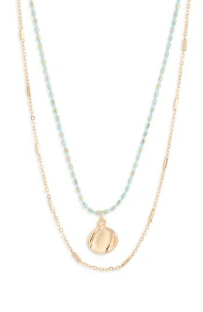 Nordstrom Rack Epoxy Disc Pendant Layered Necklace