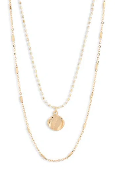 Nordstrom Rack Epoxy Disc Pendant Layered Necklace