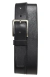 Nordstrom Rack Ethan Leather Belt In Black