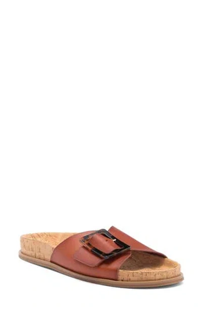 Nordstrom Rack Evelina Buckle Slide Sandal In Brown
