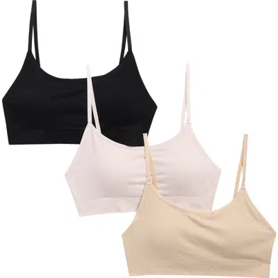Nordstrom Rack Everyday 3-pack Assorted Scoop Neck Bralettes In Multi