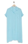 Nordstrom Rack Everyday Button-down Beach Cover-up Tunic In Blue Aqua