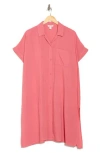Nordstrom Rack Everyday Button-down Beach Cover-up Tunic In Pink Dune