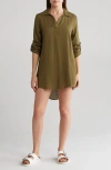 Nordstrom Rack Everyday Flowy Cover-up Tunic In Olive Burnt
