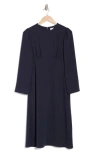 Nordstrom Rack Everyday Long Sleeve Midi Dress In Navy Night
