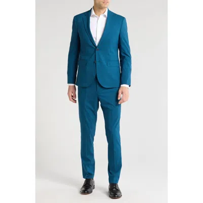 Nordstrom Rack Extra Trim Fit Suit In Teal Seagate