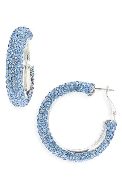 Nordstrom Rack Faceted Stone Hoop Earrings In Blue