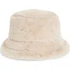 Nordstrom Rack Faux Fur Bucket Hat In Neutral
