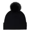 Nordstrom Rack Faux Fur Cashmere Pompom Beanie In Black