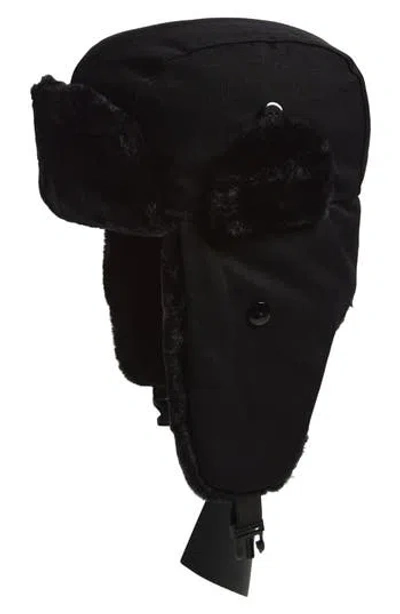 Nordstrom Rack Faux Fur Trapper Cap In Black