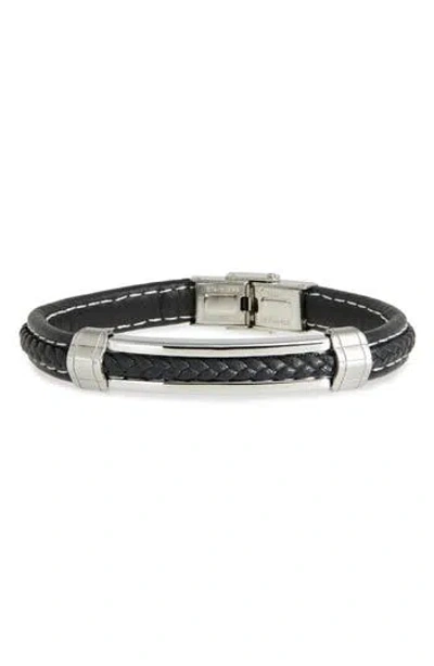 Nordstrom Rack Faux Leather Bracelet In Black