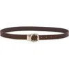 Nordstrom Rack Faux Leather Double Keeper Belt In Brown
