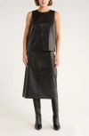 Nordstrom Rack Faux Leather Midi Skirt In Black