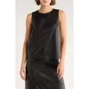 Nordstrom Rack Faux Leather Tank In Black