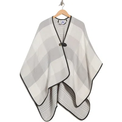 Nordstrom Rack Faux Leather Trim Check Ruana In Multi