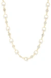 Nordstrom Rack Faux Pearl & Bezel Stone Necklace In Neutral