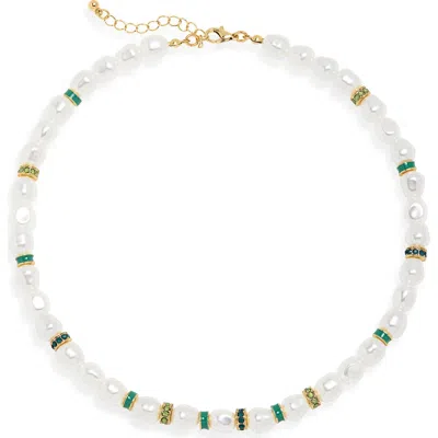 Nordstrom Rack Faux Pearl Beaded Necklace In Gold