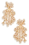 Nordstrom Rack Faux Pearl Burst Statement Earrings In Gold