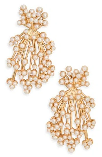 Nordstrom Rack Faux Pearl Burst Statement Earrings In Gold