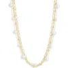 Nordstrom Rack Faux Pearl Demi Fine Layered Chain Necklace In Gold