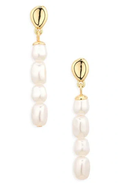 Nordstrom Rack Faux Pearl Drop Earrings In Gold