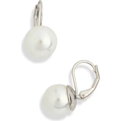 Nordstrom Rack Faux Pearl Drop Earrings In Silver