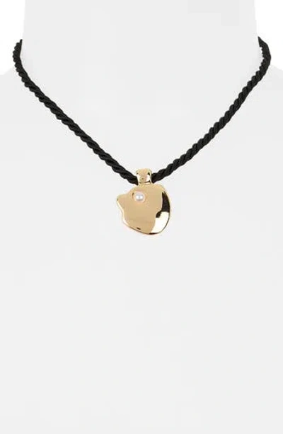 Nordstrom Rack Faux Pearl Pendant Rope Choker In Gold