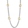 Nordstrom Rack Faux Pearl Station Long Necklace In Metallic
