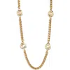Nordstrom Rack Faux Pearl Station Long Necklace In Gold