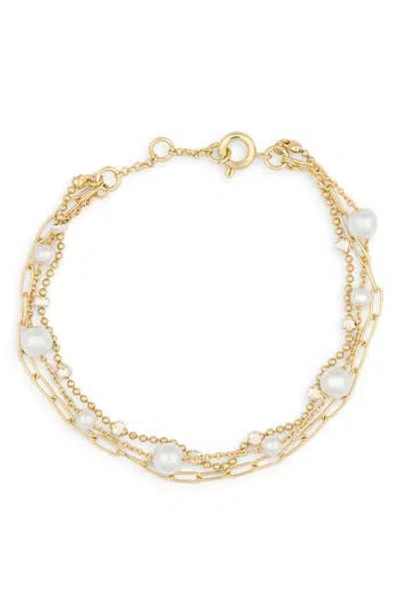 Nordstrom Rack Faux Pearl Triple Layer Bracelet In Multi