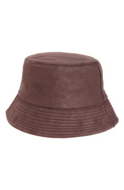 Nordstrom Rack Faux Suede Bucket Hat In Brown