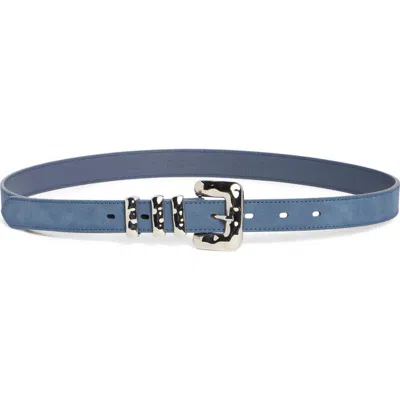 Nordstrom Rack Faux Suede Molten Buckle Belt In Blue