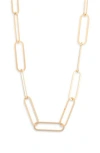Nordstrom Rack Flat Paperclip Chain Link Necklace In Gold