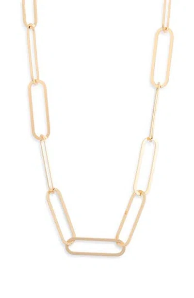 Nordstrom Rack Flat Paperclip Chain Link Necklace In Gold