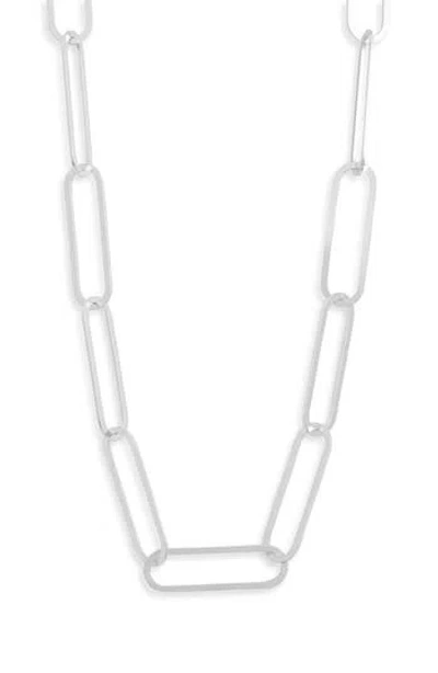Nordstrom Rack Flat Paperclip Chain Link Necklace In Metallic