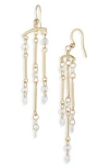 Nordstrom Rack Floating Cubic Zirconia Bar Chandelier Earrings In Gold