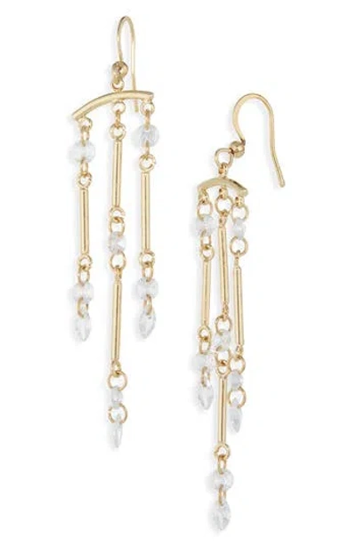 Nordstrom Rack Floating Cubic Zirconia Bar Chandelier Earrings In Gold