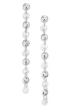 Nordstrom Rack Floating Cubic Zirconia Disc Linear Earrings In Metallic
