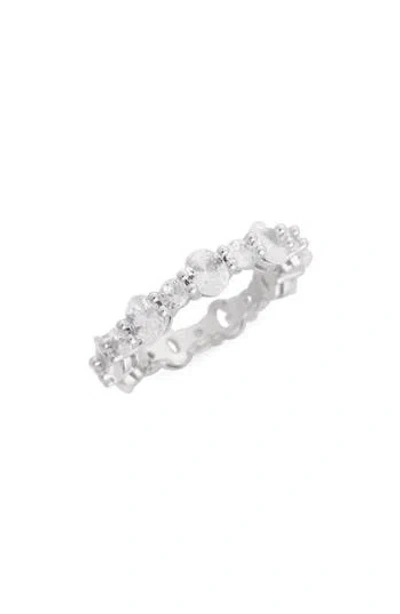 Nordstrom Rack Floating Oval Cz Eternity Band Ring In Silver