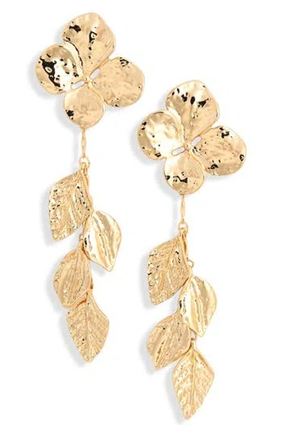 Nordstrom Rack Floral Leaf Drop Earrings In White