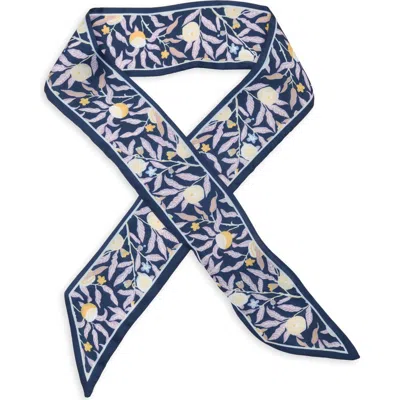 Nordstrom Rack Floral Mini Skinny Scarf In Navy Floral