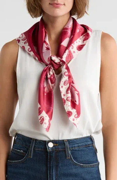 Nordstrom Rack Floral Satin Scarf In Pink