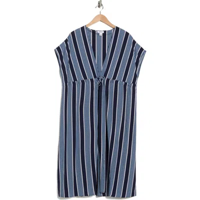 Nordstrom Rack Floral Short Sleeve Cover-up Dress In Blue